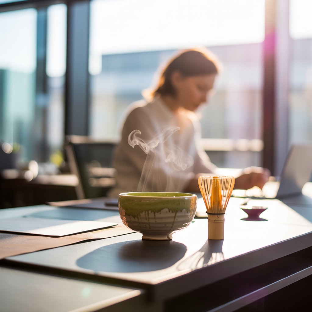 Matcha am Arbeitsplatz: Energie statt Nervosität