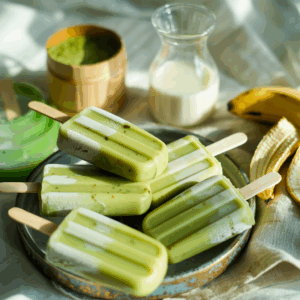 Matcha-Haferflocken-Eis am Stiel: Dein veganes Sommerglück
