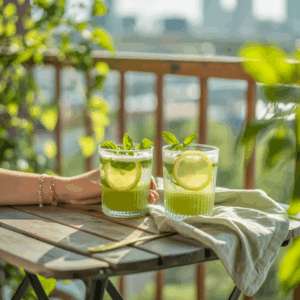Sommerlicher Genuss: Matcha-Limonade mit Minze und Zitrus
