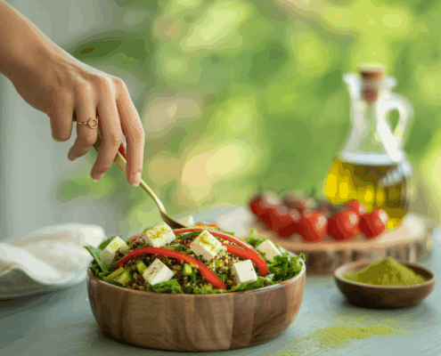 Matcha-Quinoa-Salat mit Feta: Ein kulinarisches Abenteuer in Grün
