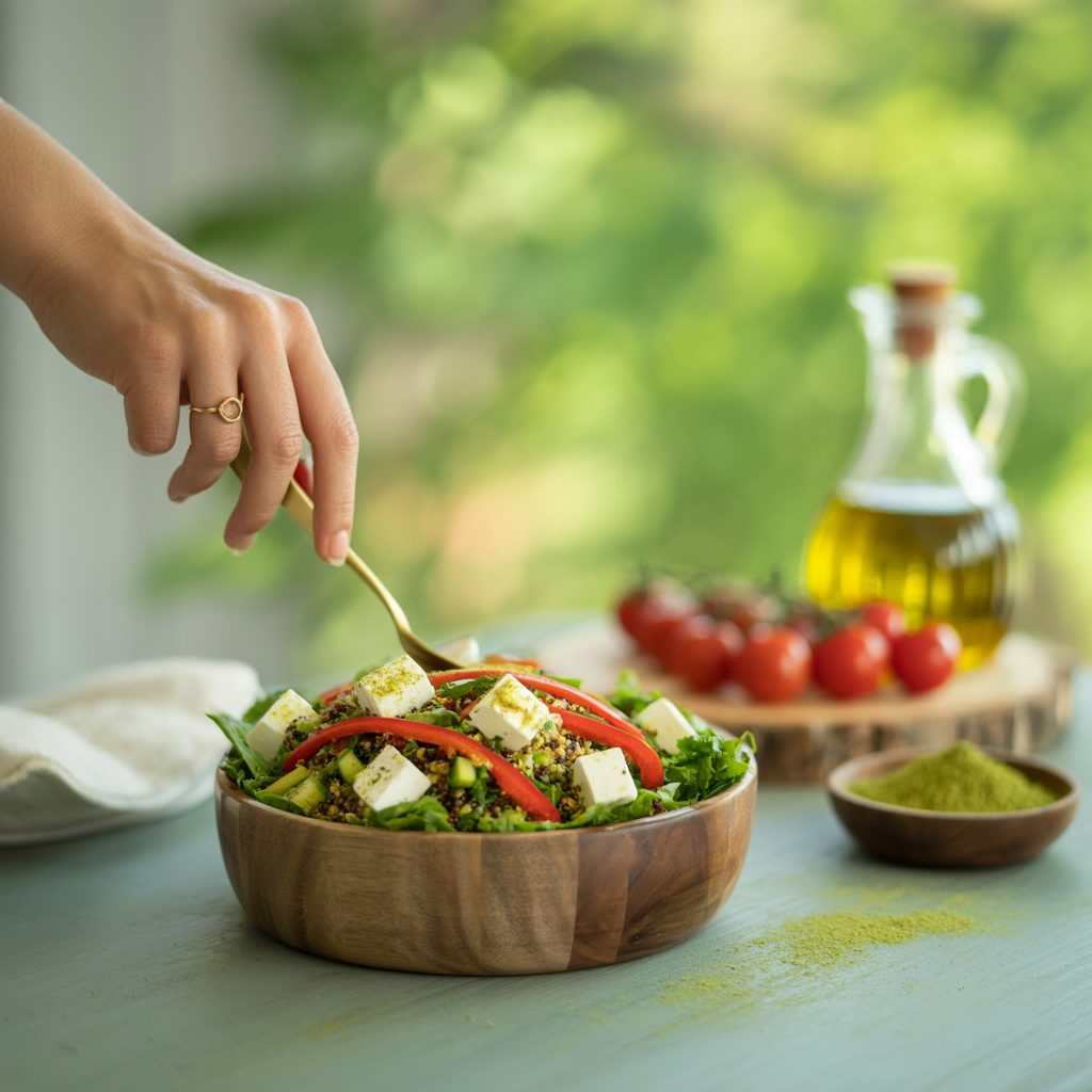 Matcha-Quinoa-Salat mit Feta: Ein kulinarisches Abenteuer in Grün