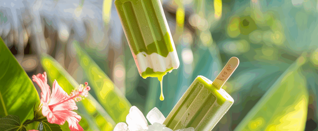 Erfrischendes Matcha-Eis am Stiel mit Kokosmilch – Ein sommerliches Vergnügen