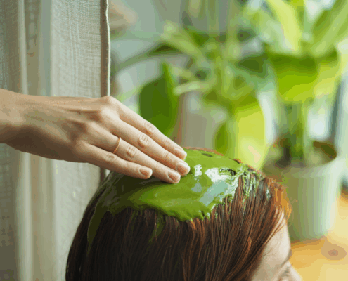 Zauber der Natur: Pflegende Matcha-Kokos-Öl-Haarmaske