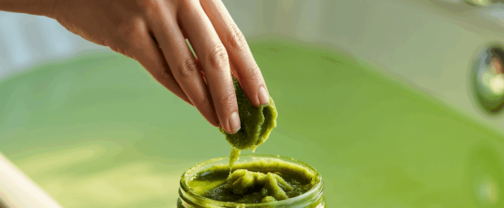 Matcha-Zuckerpeeling Ein Wohlfühlerlebnis im Badezimmer