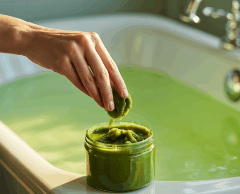 Matcha-Zuckerpeeling Ein Wohlfühlerlebnis im Badezimmer