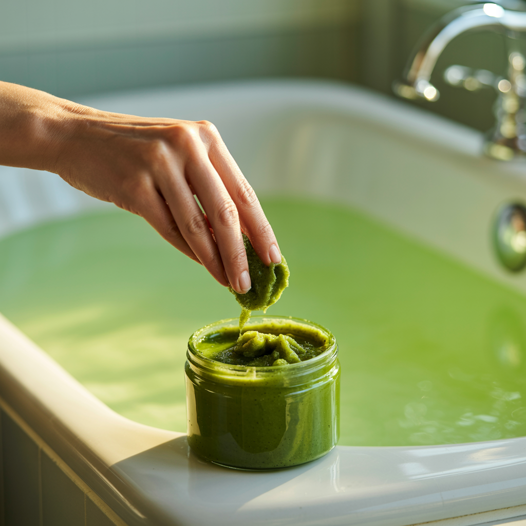 Matcha-Zuckerpeeling Ein Wohlfühlerlebnis im Badezimmer