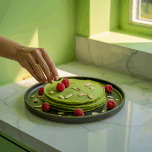 Verlockende Matcha-Mandel-Crêpes - Ein Genuss für alle Sinne