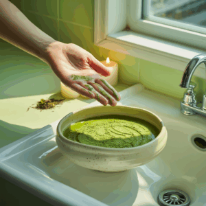 DIY Matcha-Gesichtspeeling für strahlende Haut