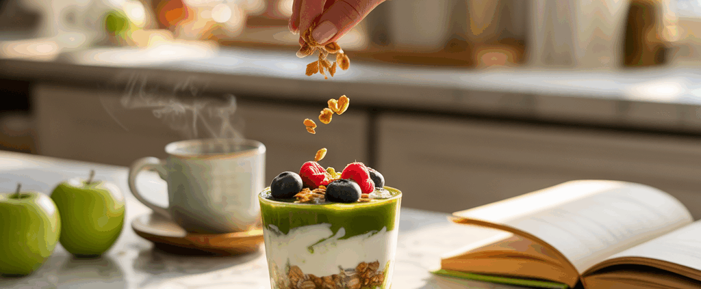 Matcha-Apfelmus-Joghurt-Parfait: Ein Genuss für alle Sinne