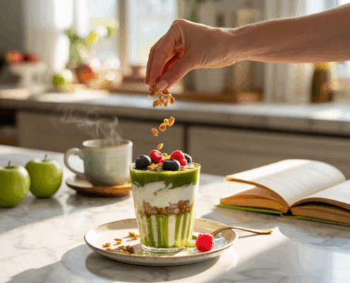 Matcha-Apfelmus-Joghurt-Parfait: Ein Genuss für alle Sinne