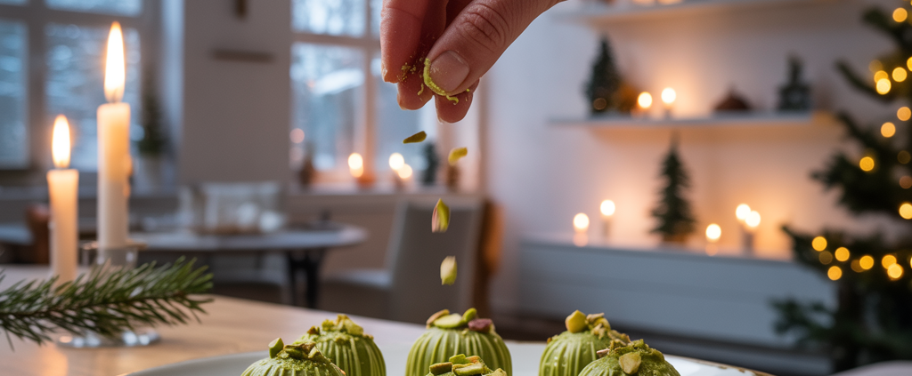 Duftende Verführung: Matcha-Pistazien-Nougat-Trüffel