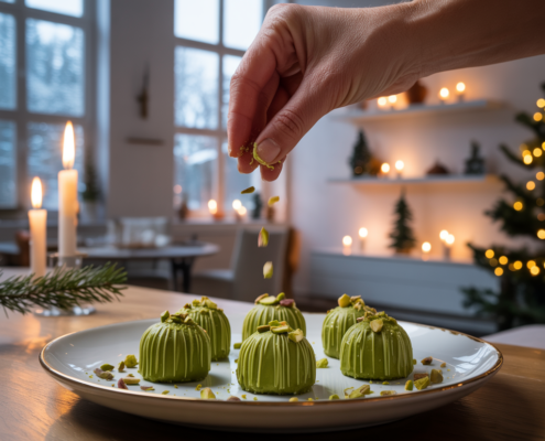 Duftende Verführung: Matcha-Pistazien-Nougat-Trüffel