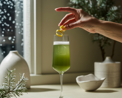 Matcha French 75: Ein festliches Silvesterhighlight im Glas