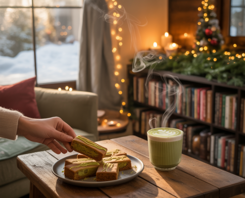 Matcha Gingerbread Blondies mit weißer Schokolade – Ein Wintermärchen für Genießer