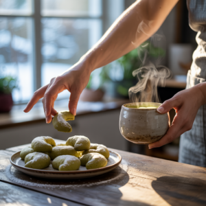 Matcha-Vanillekipferl Eine weihnachtliche Verbindung aus Tradition und Grün