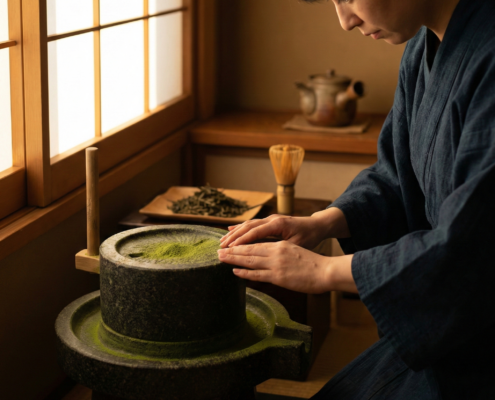 Die Kunst des Mahlens: Wie Matcha zu seinem feinen Pulver wird