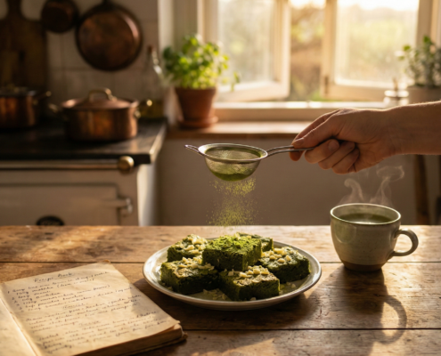 Matcha-Brownies mit Weißer Schokolade – Eine grüne Versuchung