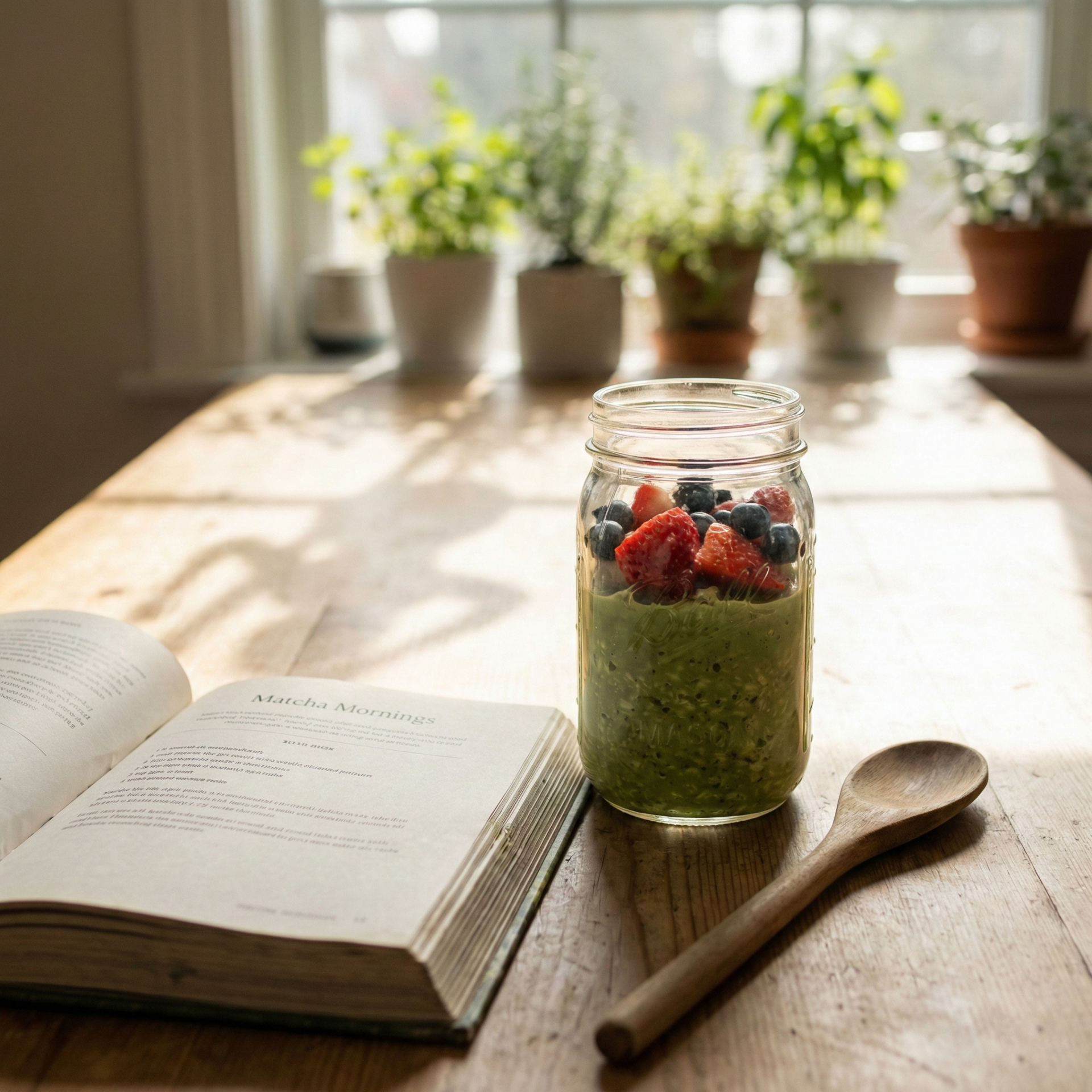 Matcha-Overnight-Oats mit Beeren – Ein grüner Start in den Tag