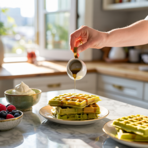 Matcha-Waffeln zum Brunch: Ein Frühstücksgenuss