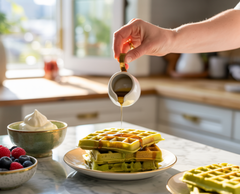 Matcha-Waffeln zum Brunch: Ein Frühstücksgenuss