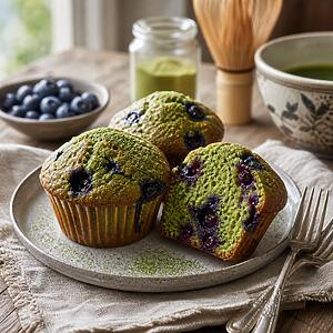 Matcha-Muffins mit Blaubeeren: Ein Genuss für alle Sinne
